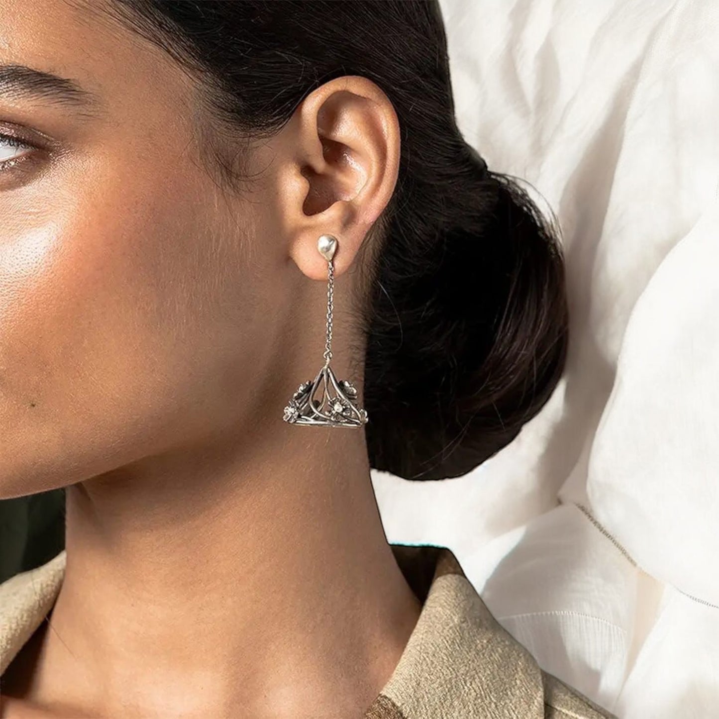 Oxidized German silver earrings