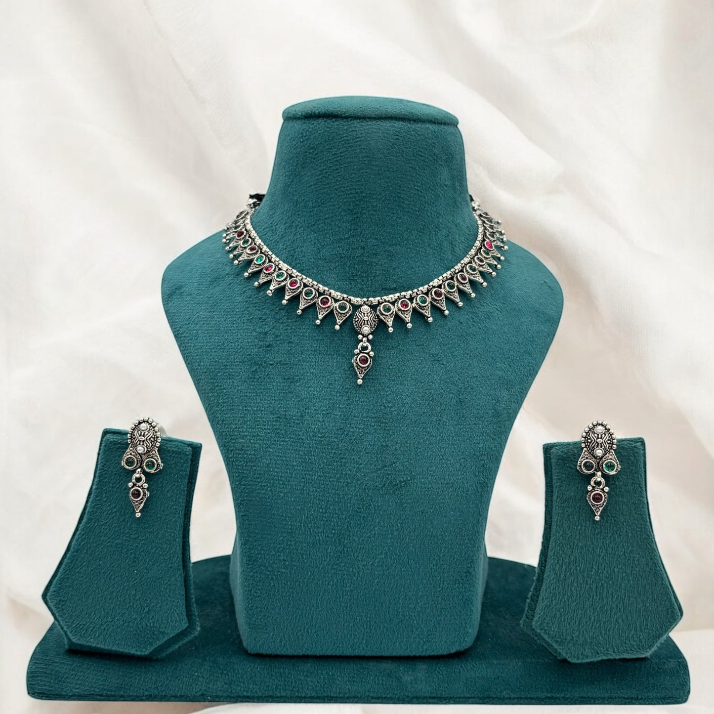Oxidized necklace set
