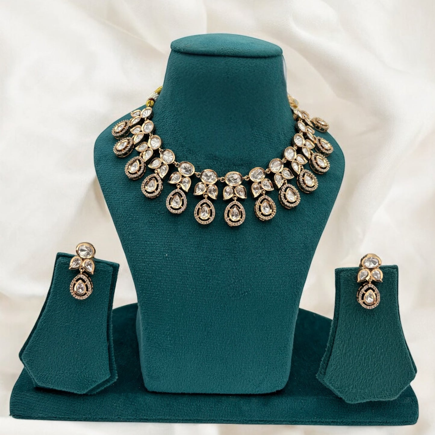 Premium uncut kundan necklace set