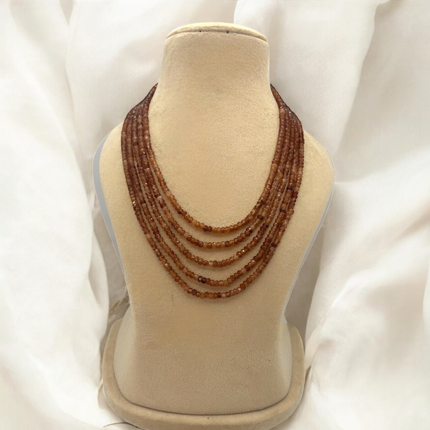 Brown color stones mala
