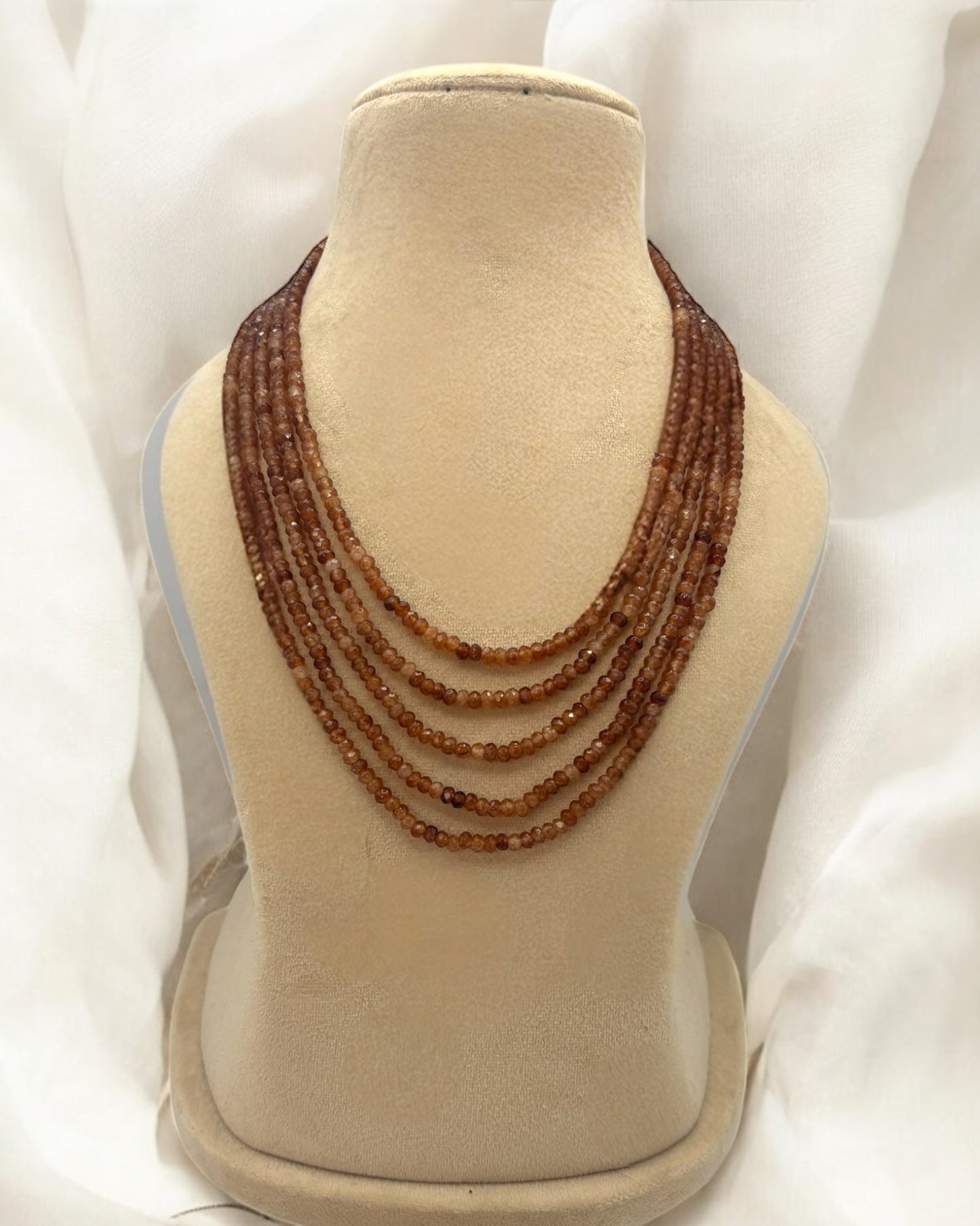 Brown color stones mala