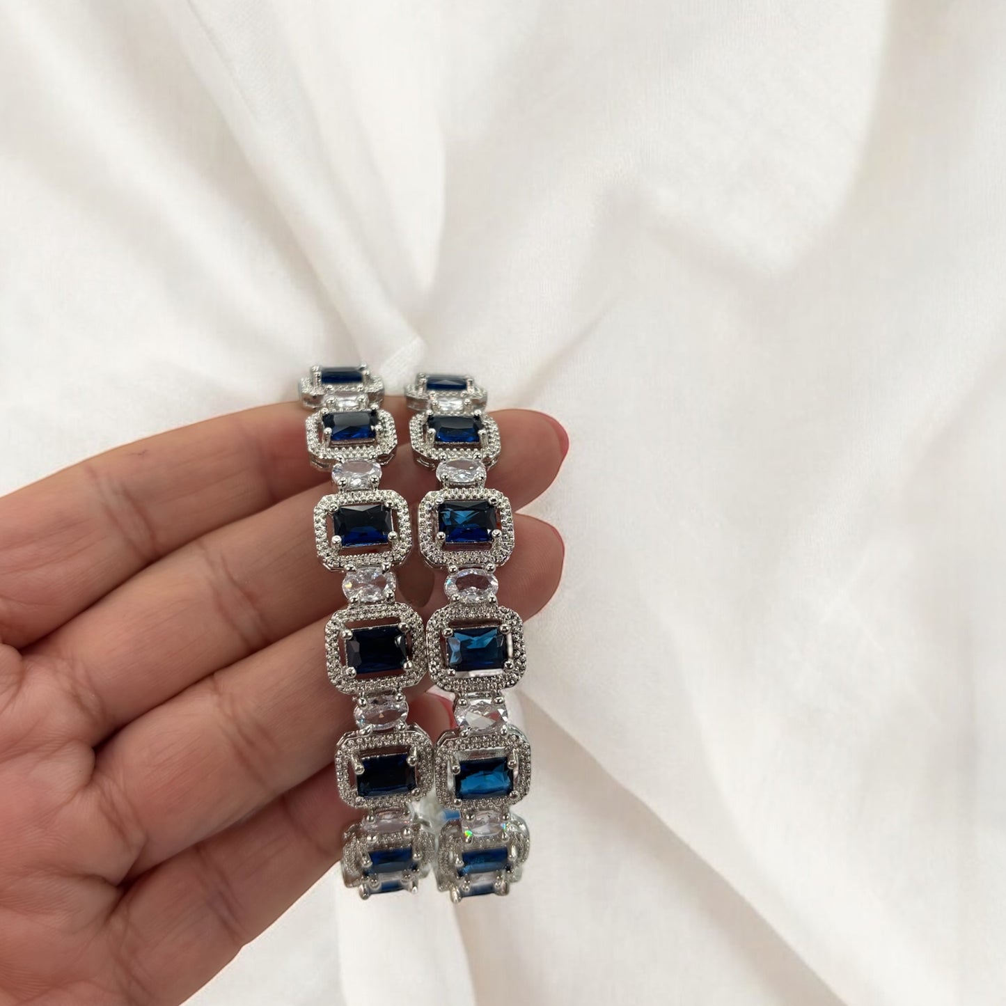 American Diamond blue bangles