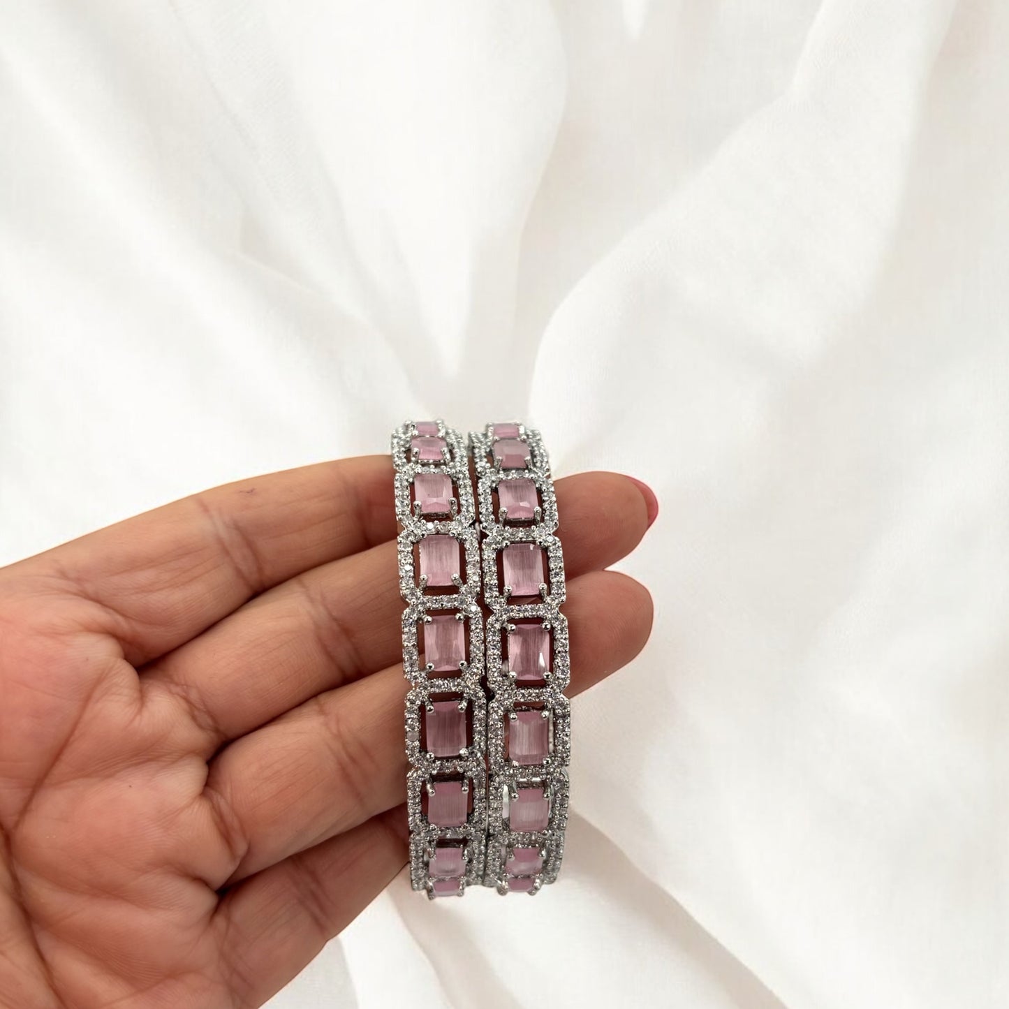 Silver American Diamond bangles