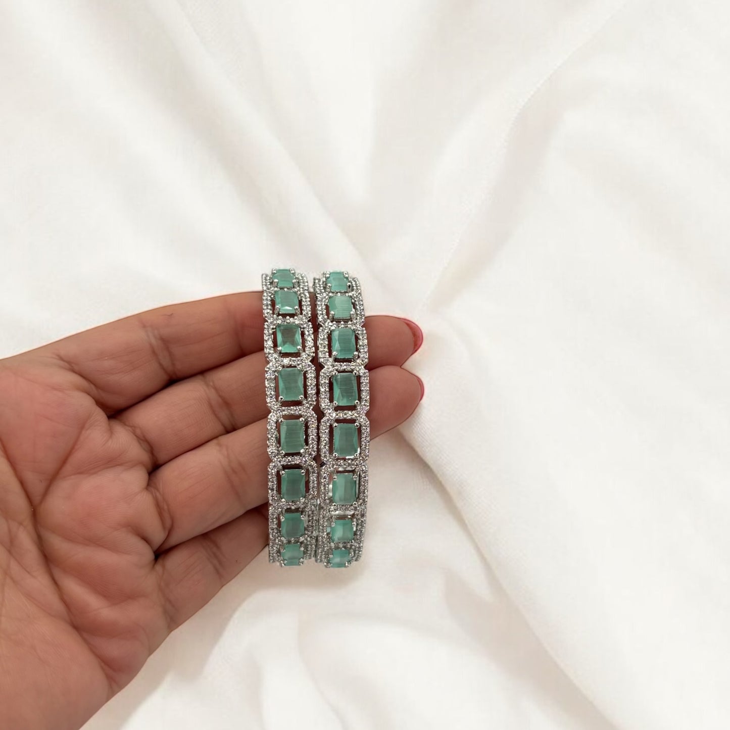 Silver American Diamond bangles