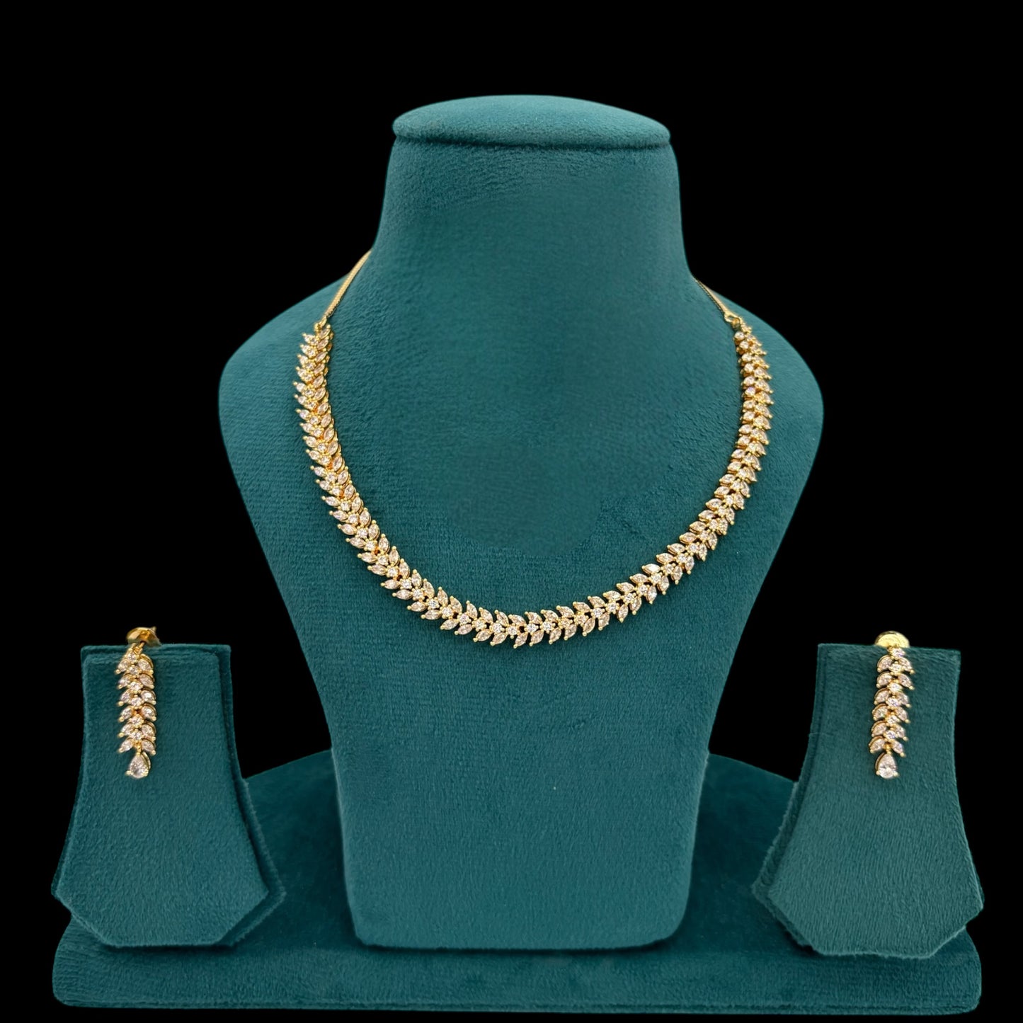 Gold plated American Diamond necklace set