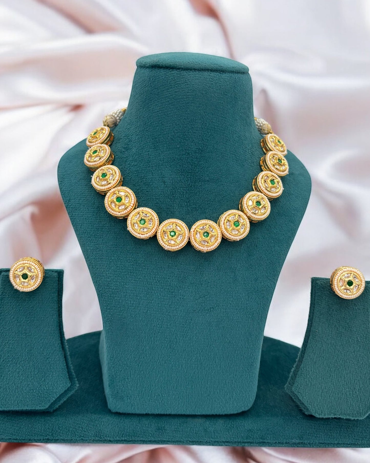 Kundan necklace set with studs