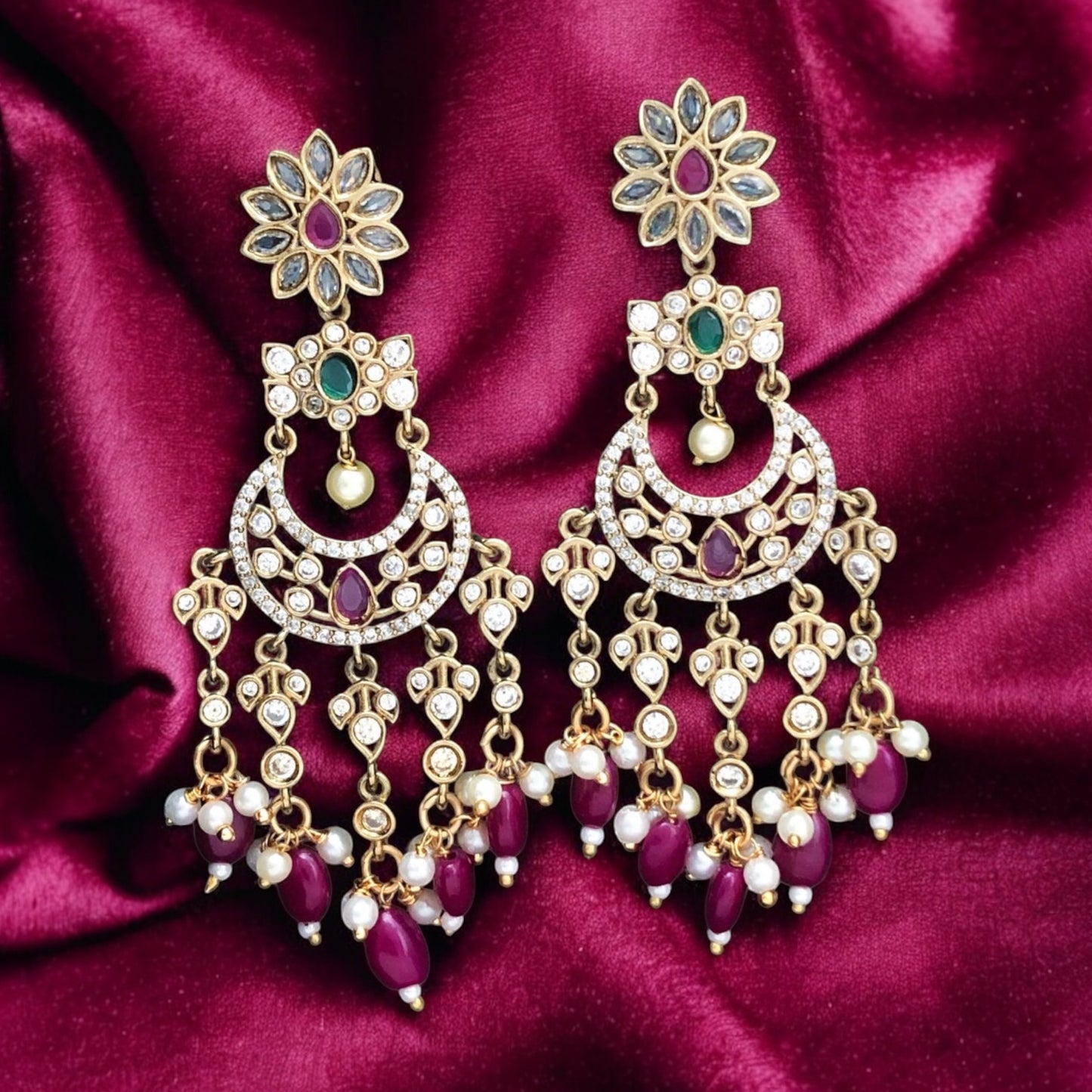 Traditional long earrings