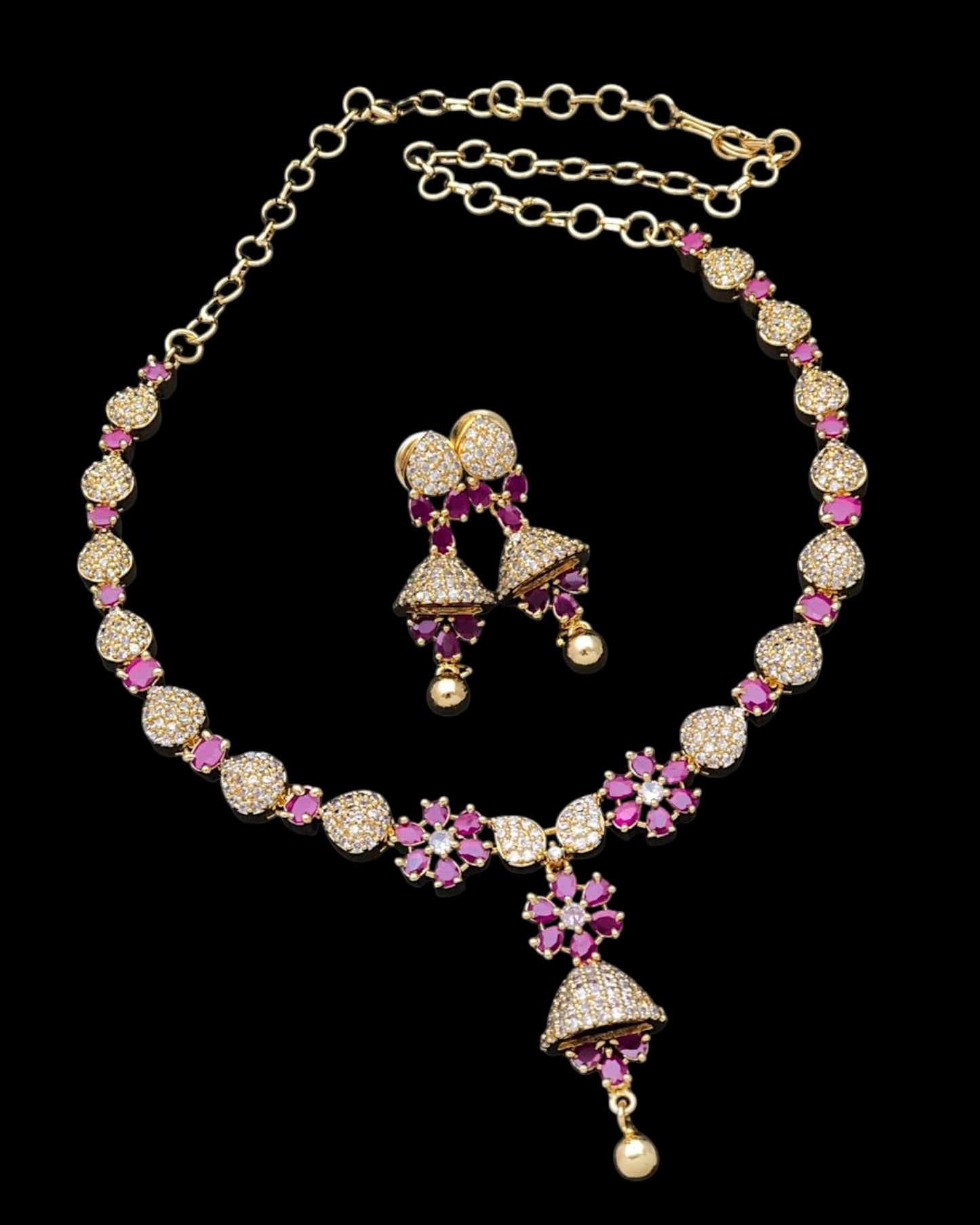 Gold plated necklace set