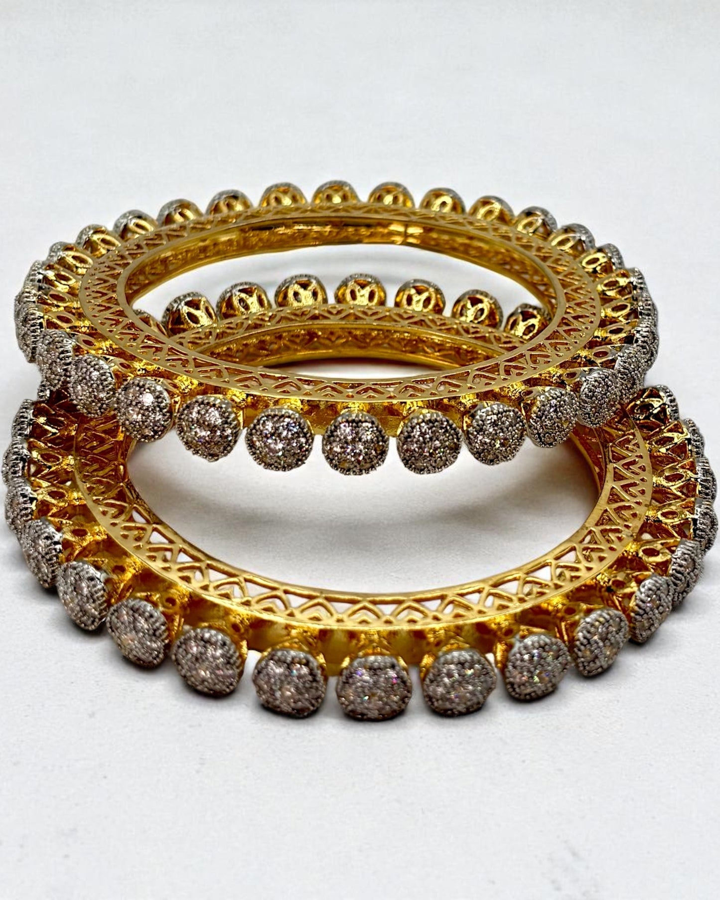 2tone Cz bangles/kadas