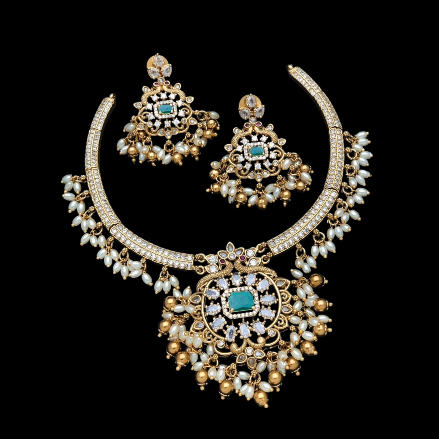 Premium quality hasli style necklace set with earrings