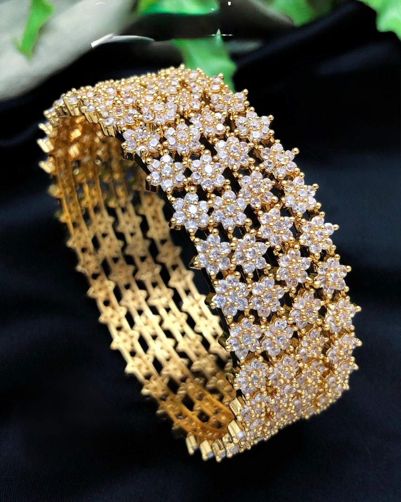 Gold plated American Diamond bangles