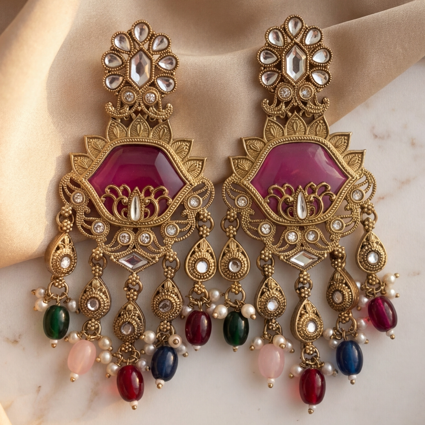 Mehndi plated earrings