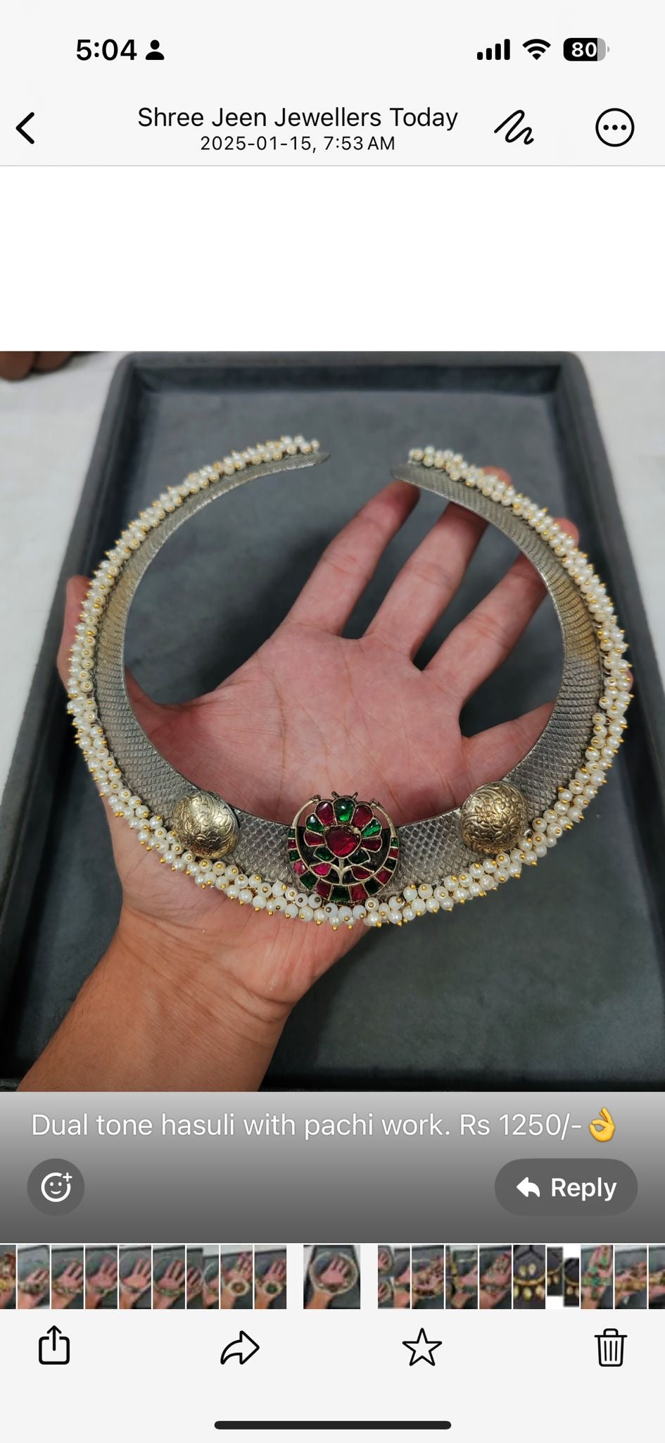 2tone pachi kundan hasli