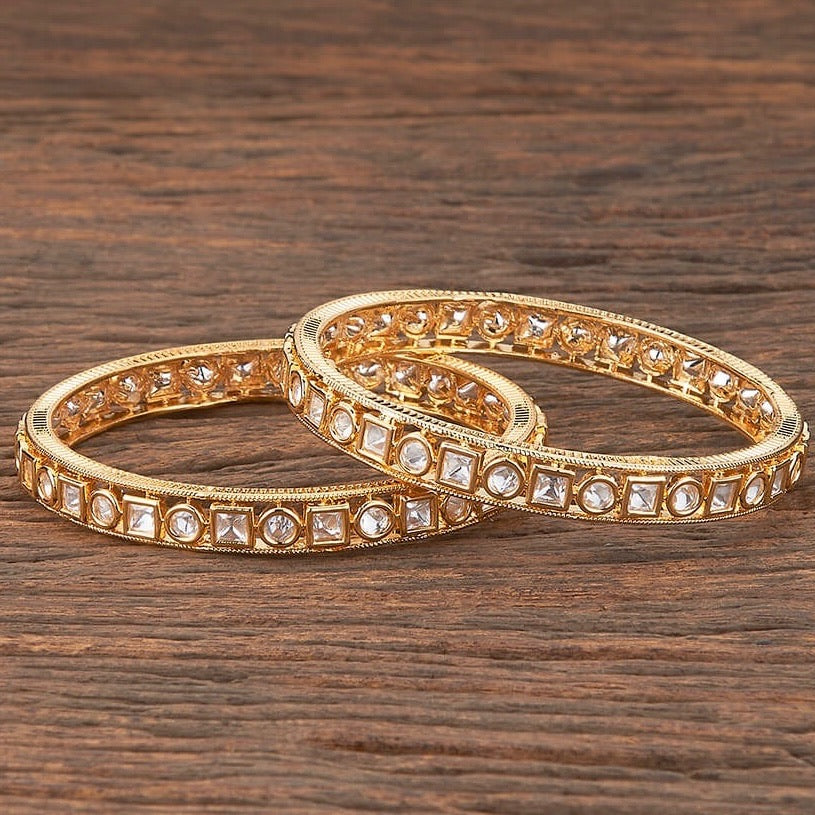 Gold plated kundan bangles