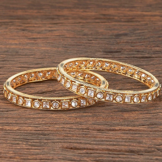 Gold plated kundan bangles