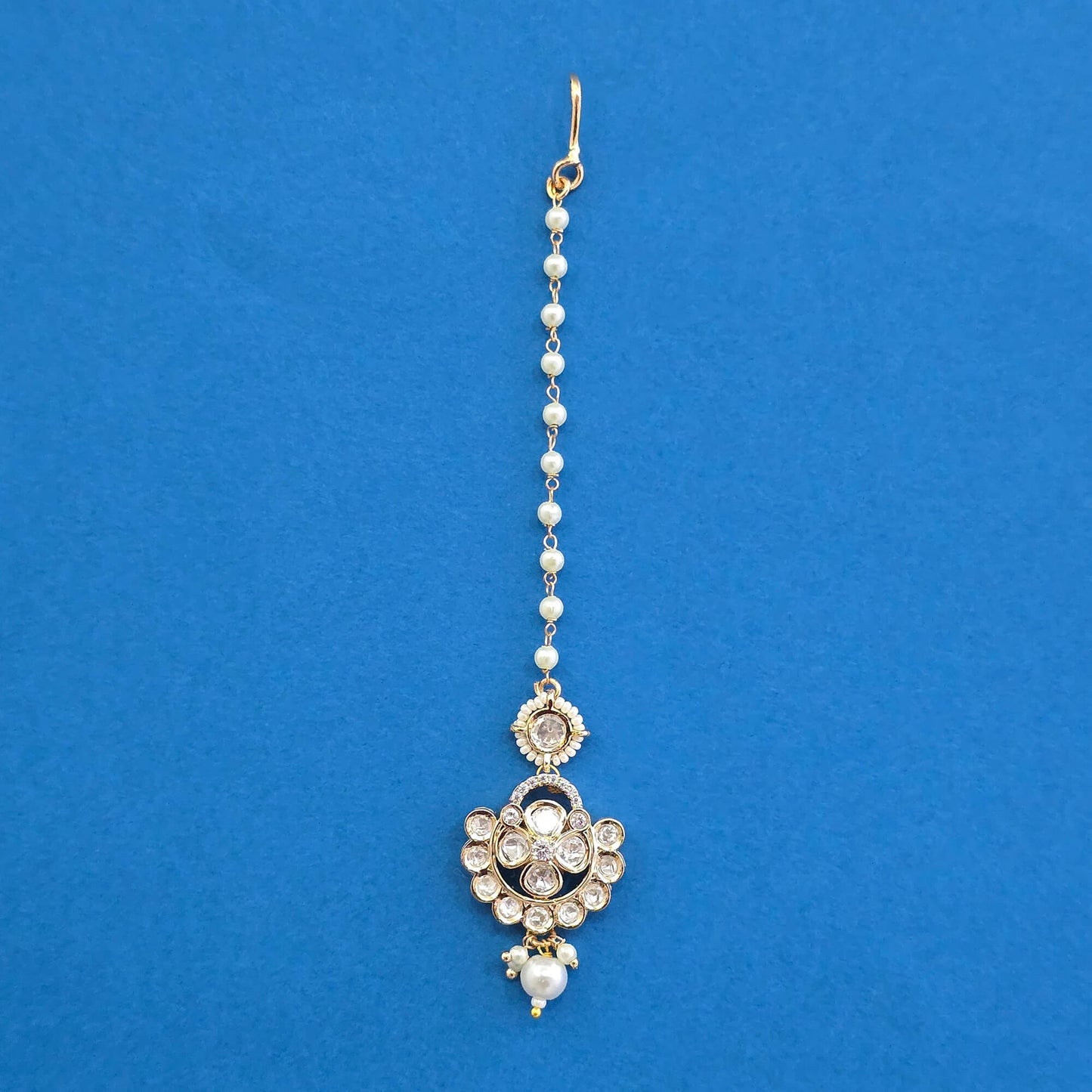 Gold plated kundan matha tikka