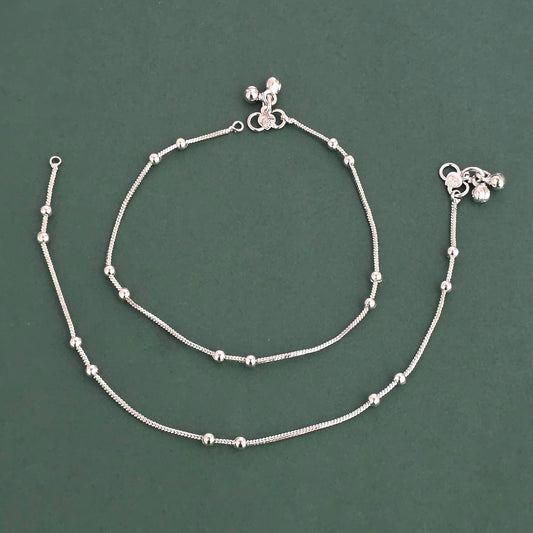 Silver plated anklets