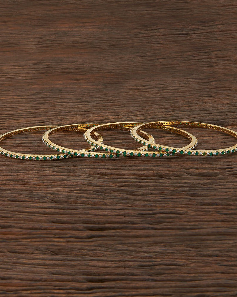 Gold plated green bangles