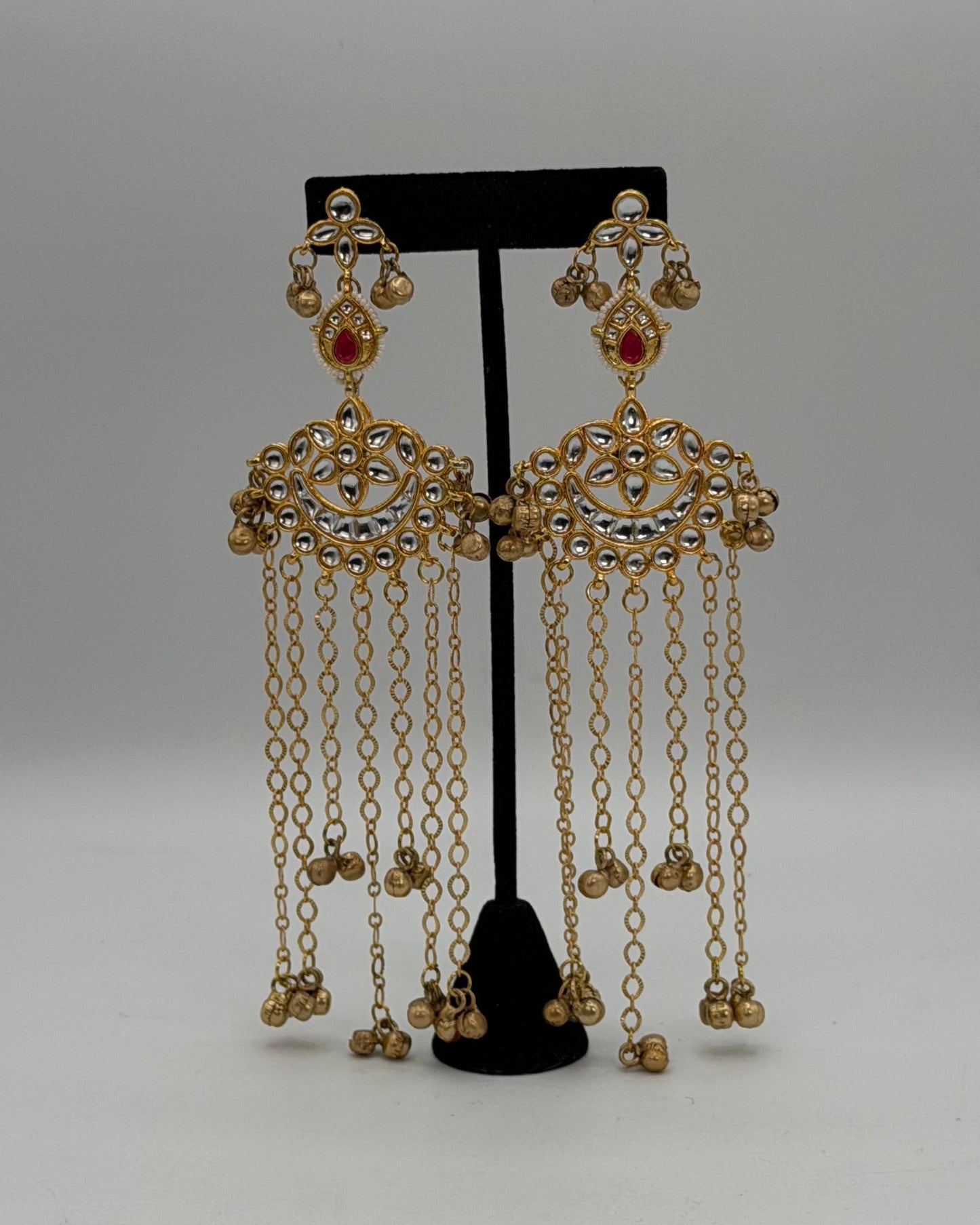 Gold plated kundan Kashmiri earrings