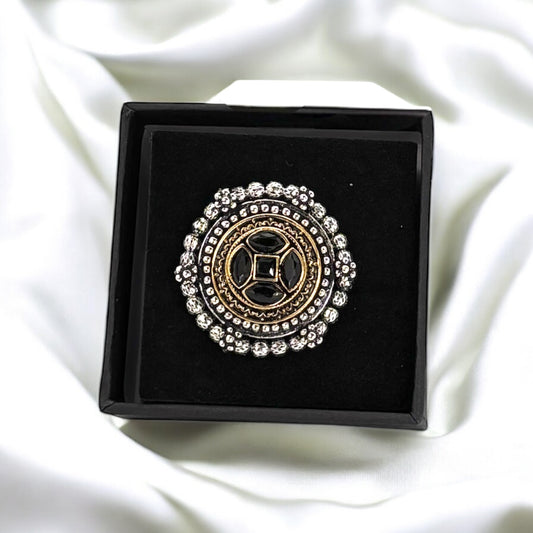 Black dual tone ring