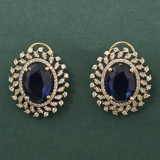 Victorian polish American Diamond blue studs