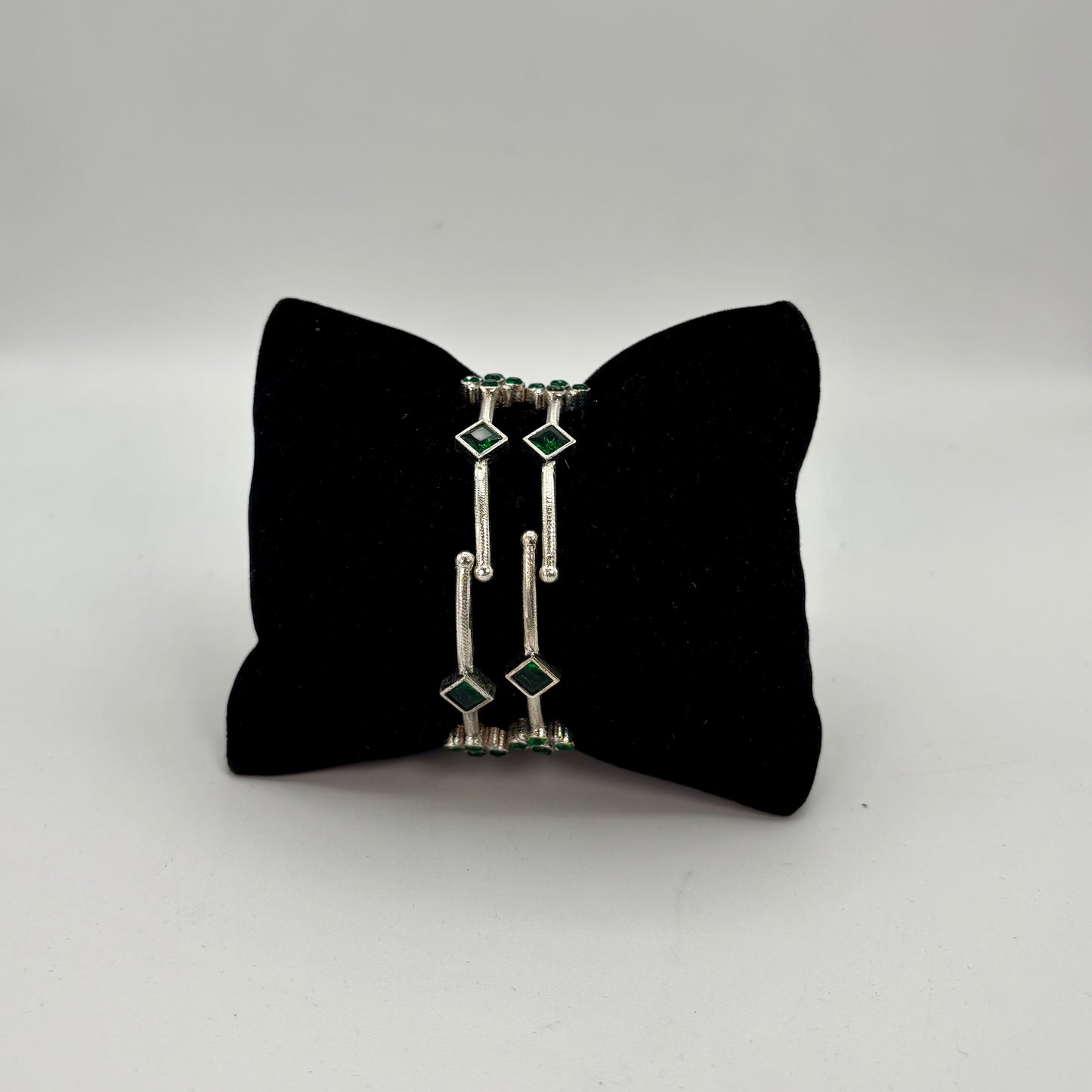 Silver oxidized adjustable bangles