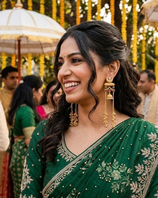 Gold plated Kashmiri earrings