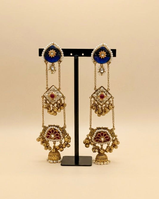 Gold plated long earrings