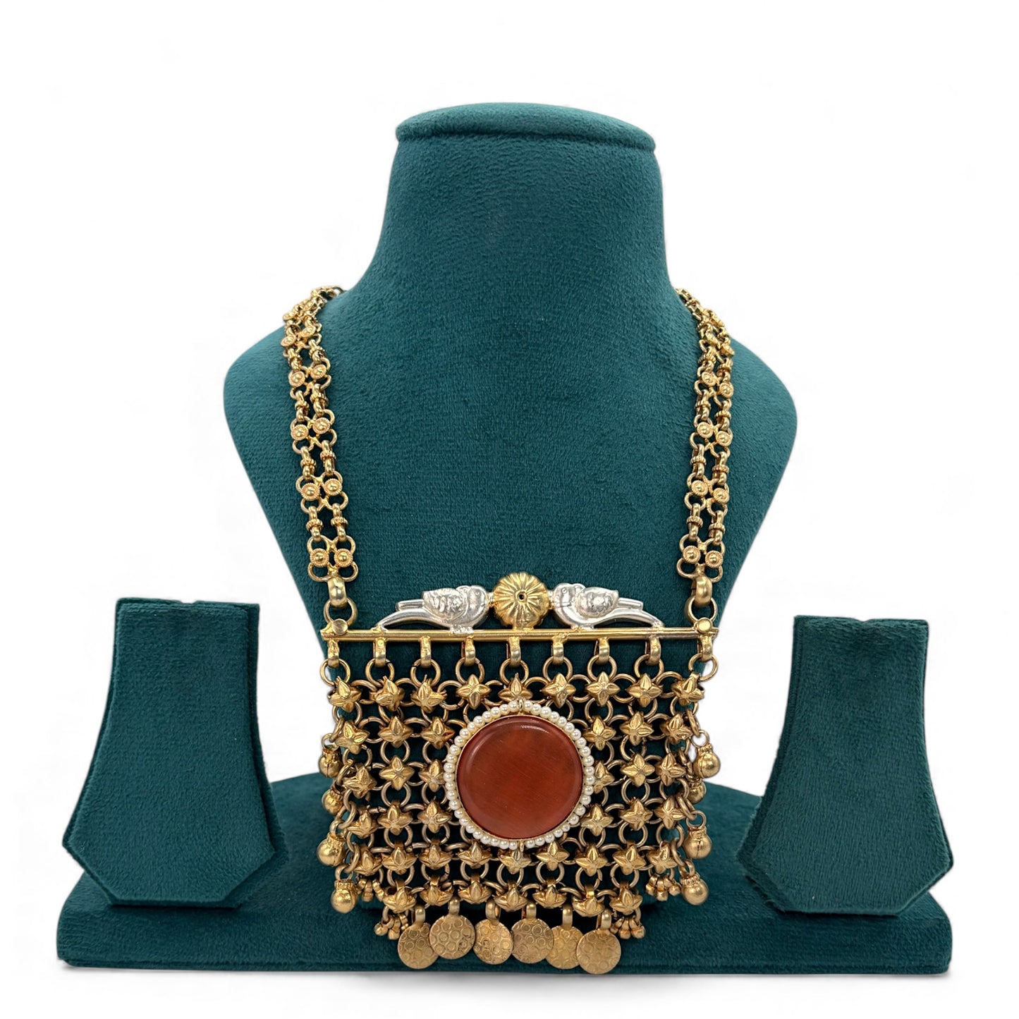 Gold plated long necklace