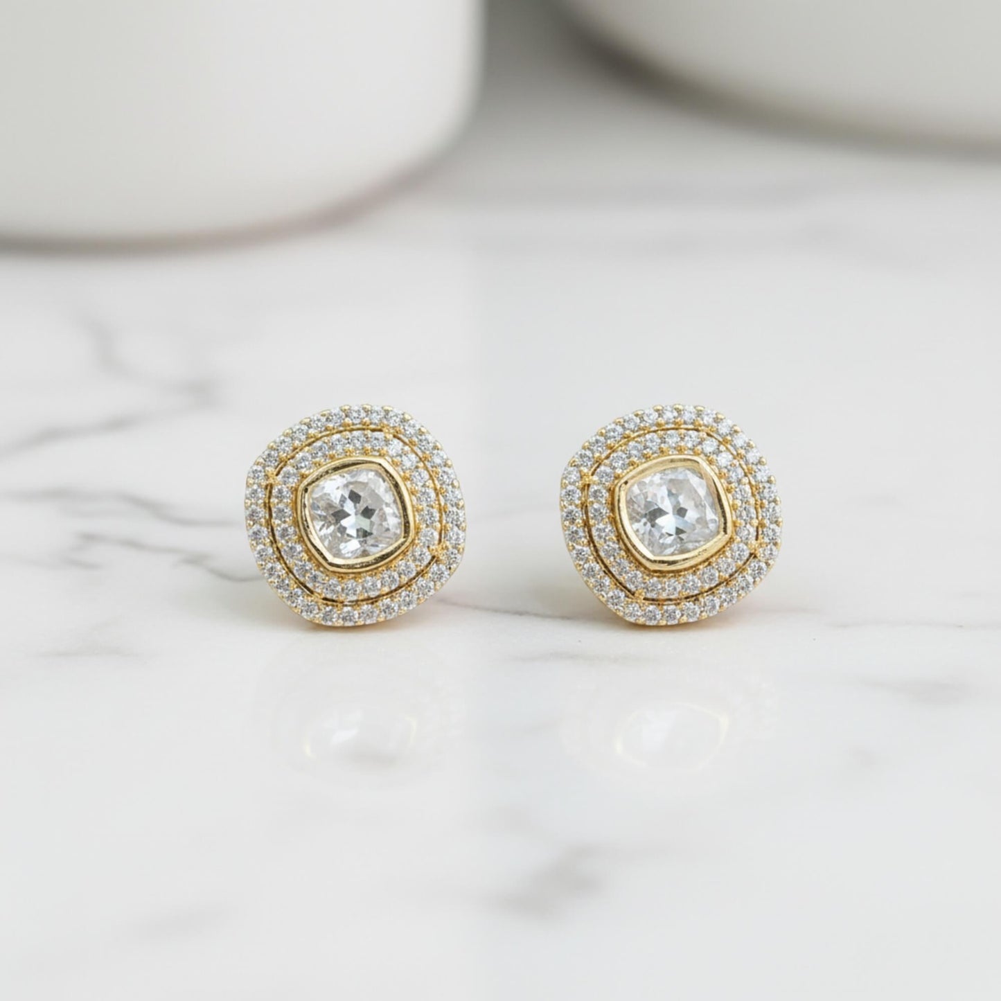 Gold plated American Diamond studs