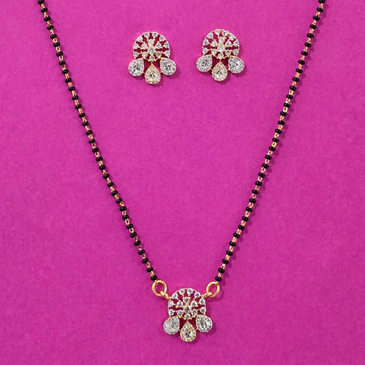 2tone American Diamond mangalsutra