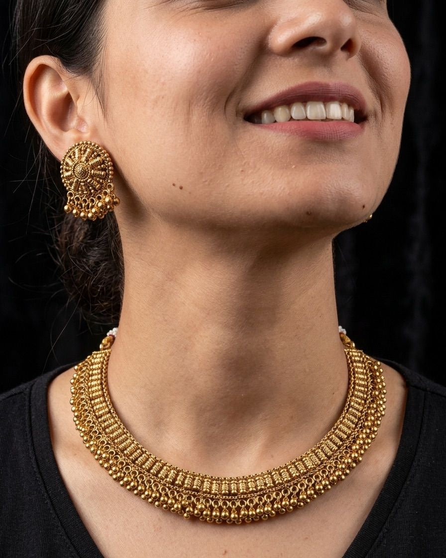 Gold plated necklace set