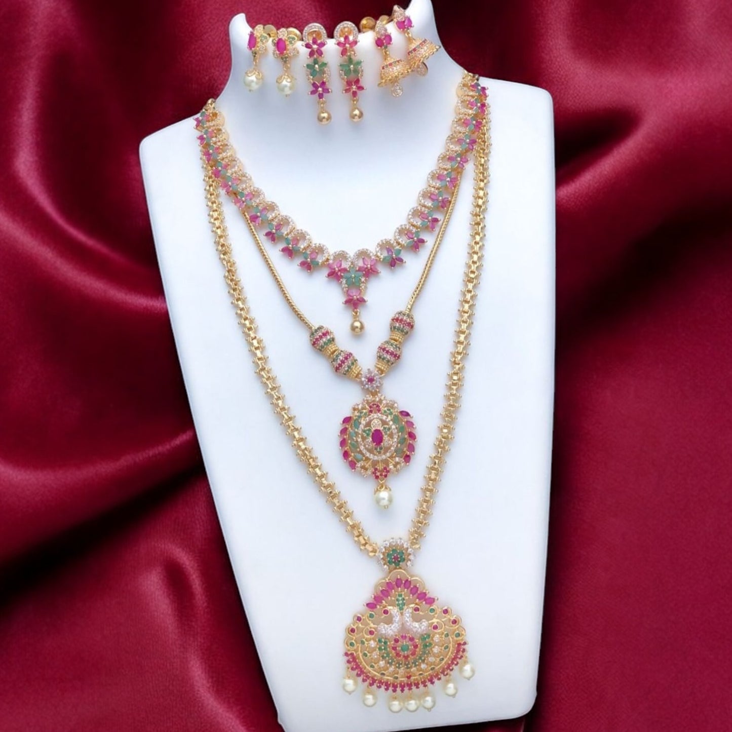 Gold plated combo necklace set