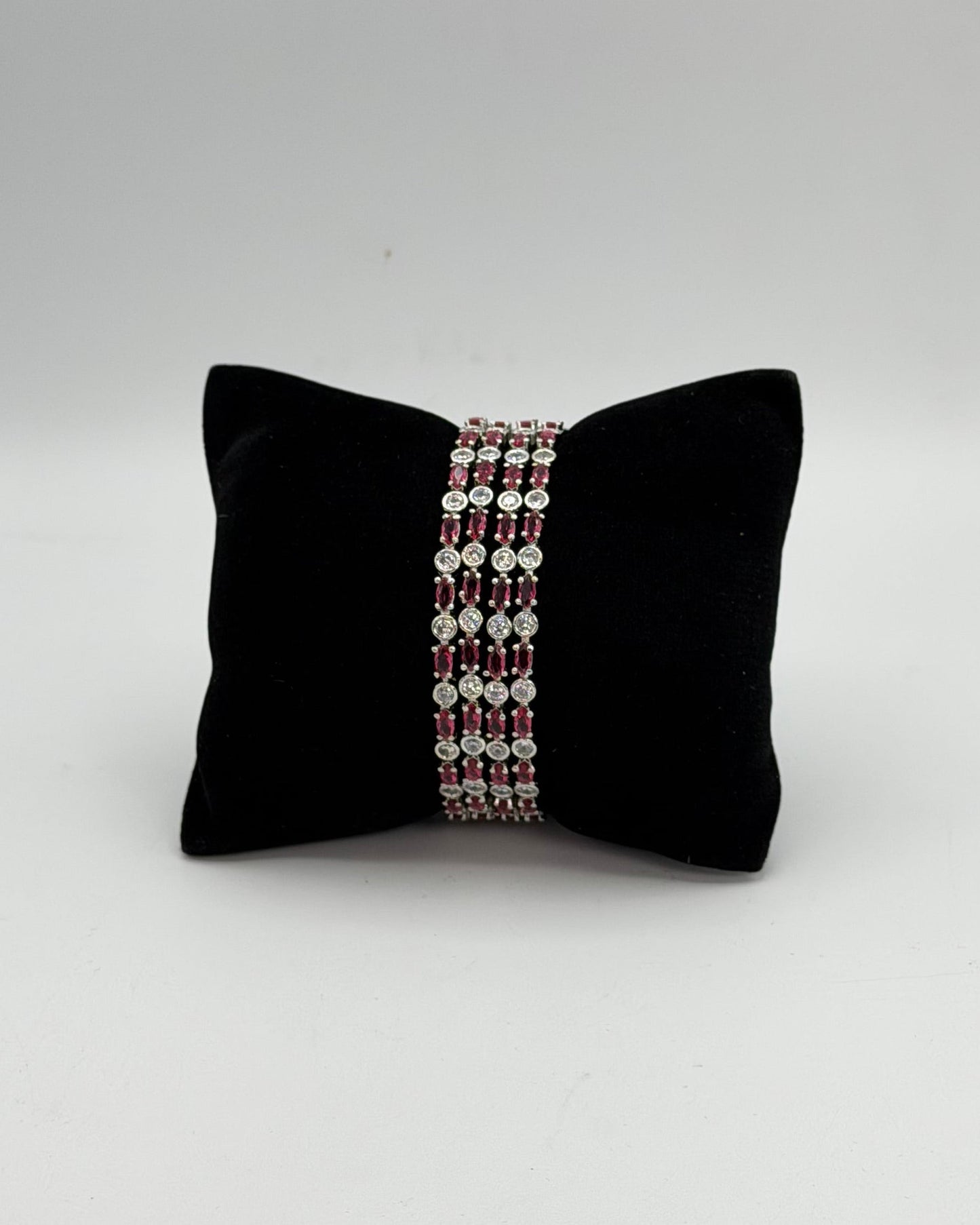 Silver plated American Diamond bangles