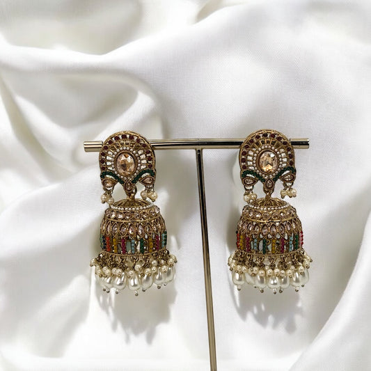 Mehndi polish multi color jhumki