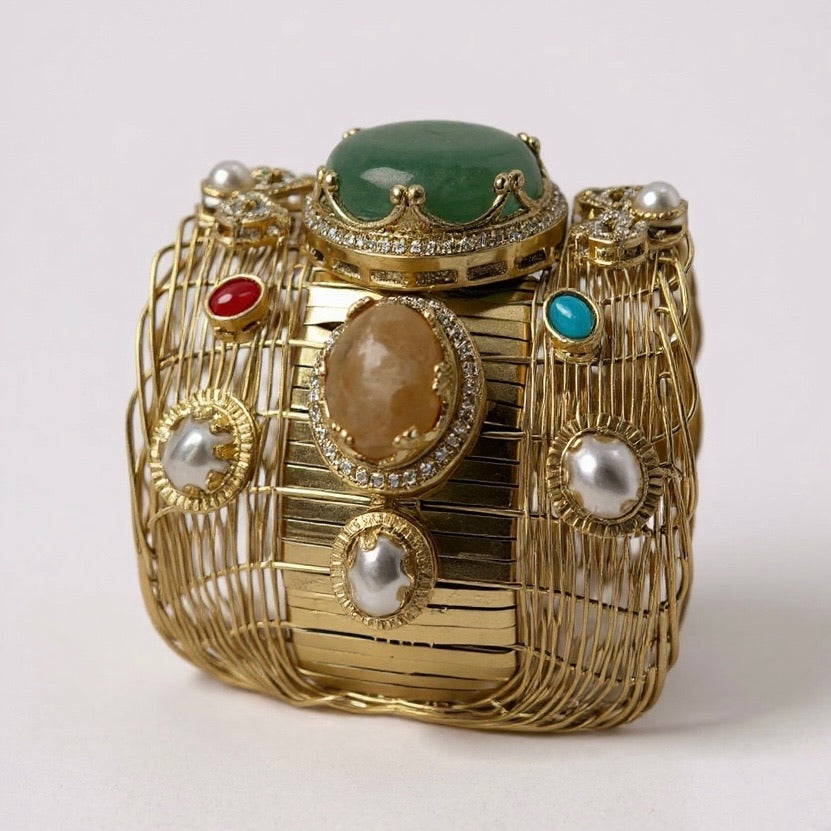 Gold plated statement bracelet