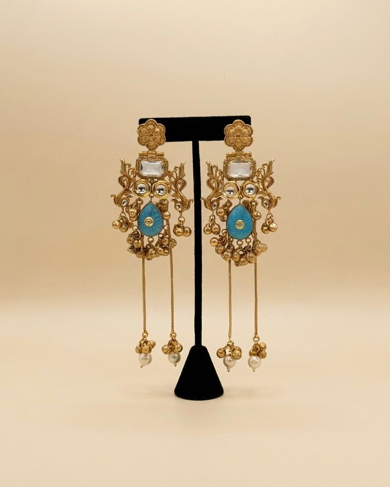 Gold plated Kashmiri earrings