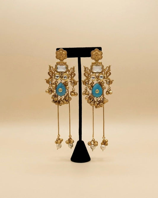 Gold plated Kashmiri earrings