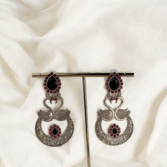 Silver oxidized earrings