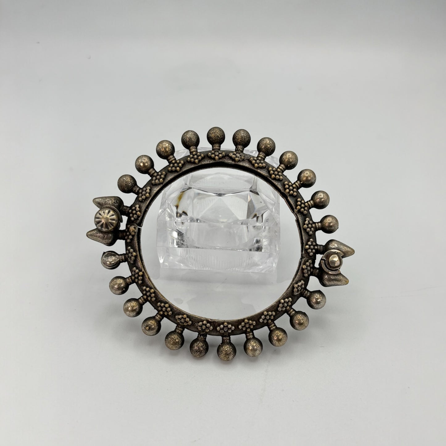 Oxidized silver openable kada