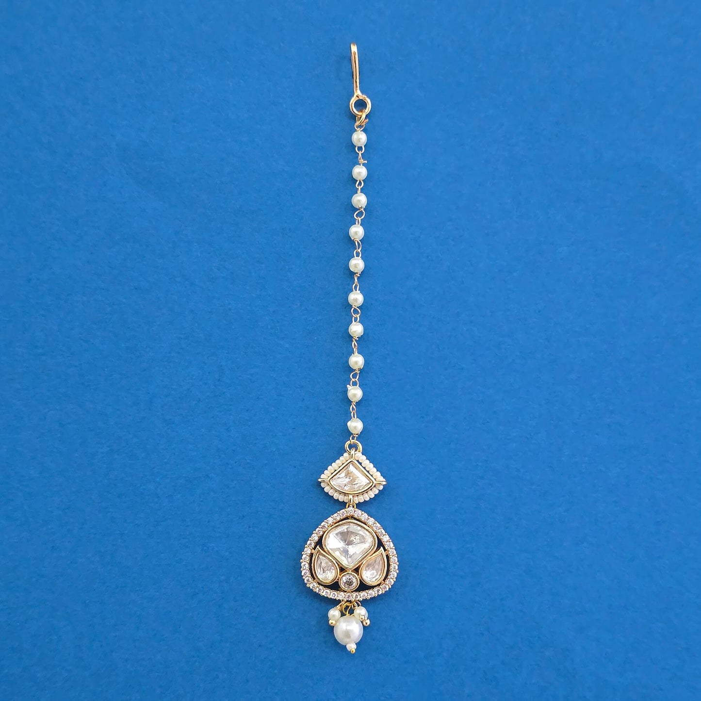 Gold plated kundan matha tikka