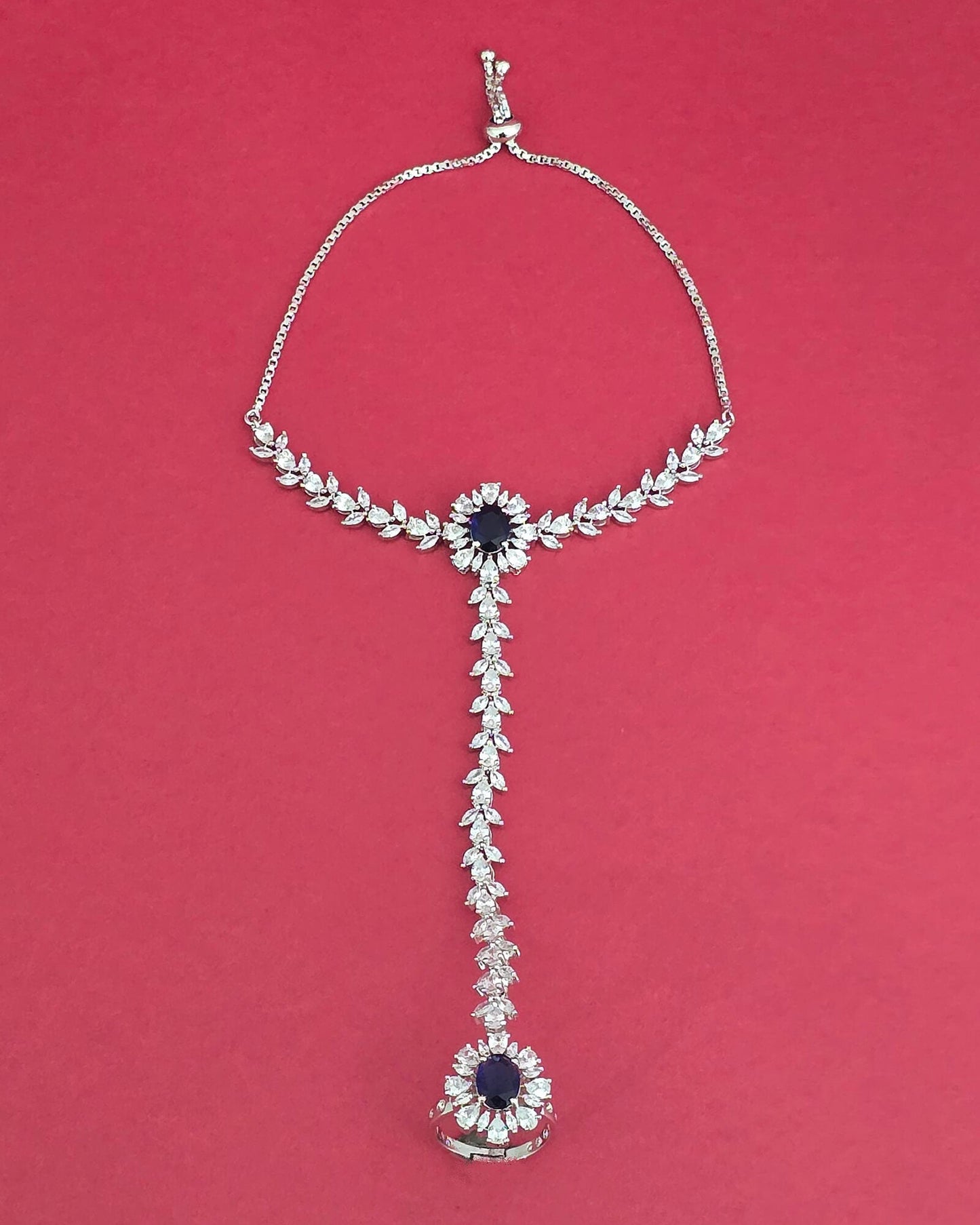 Silver plated American Diamond hathful