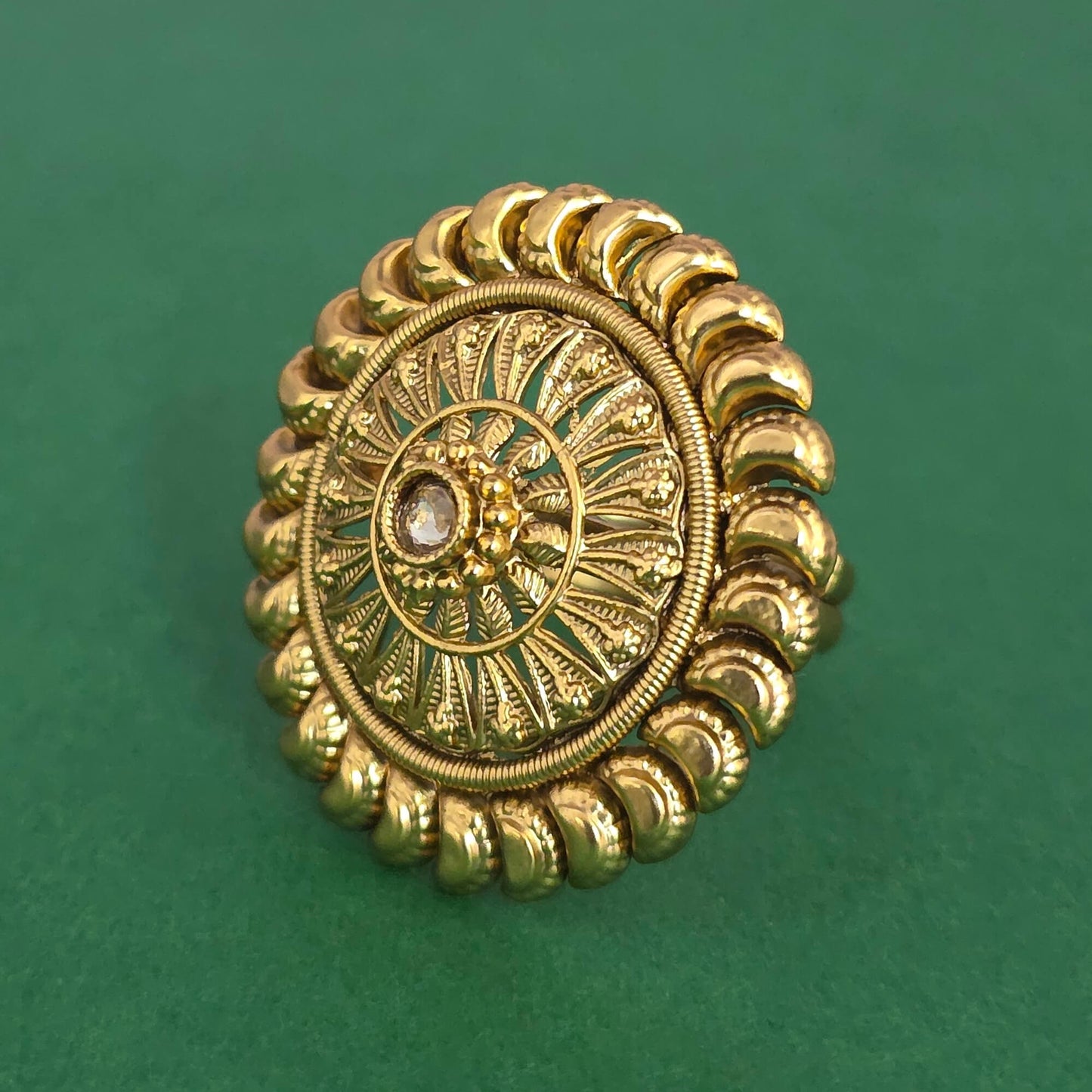 Gold plated adjustable ring