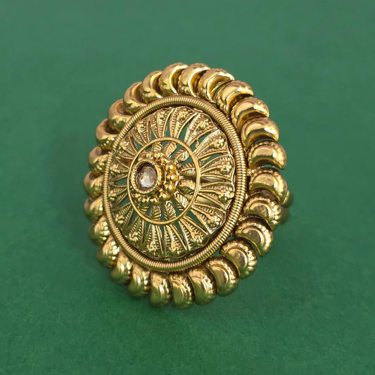 Gold plated adjustable ring