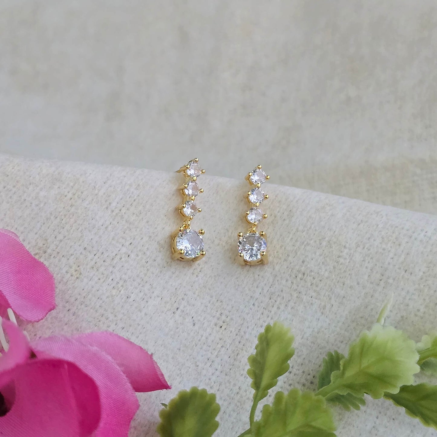 Gold plated American Diamond earrings