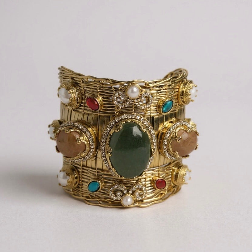 Gold plated statement bracelet