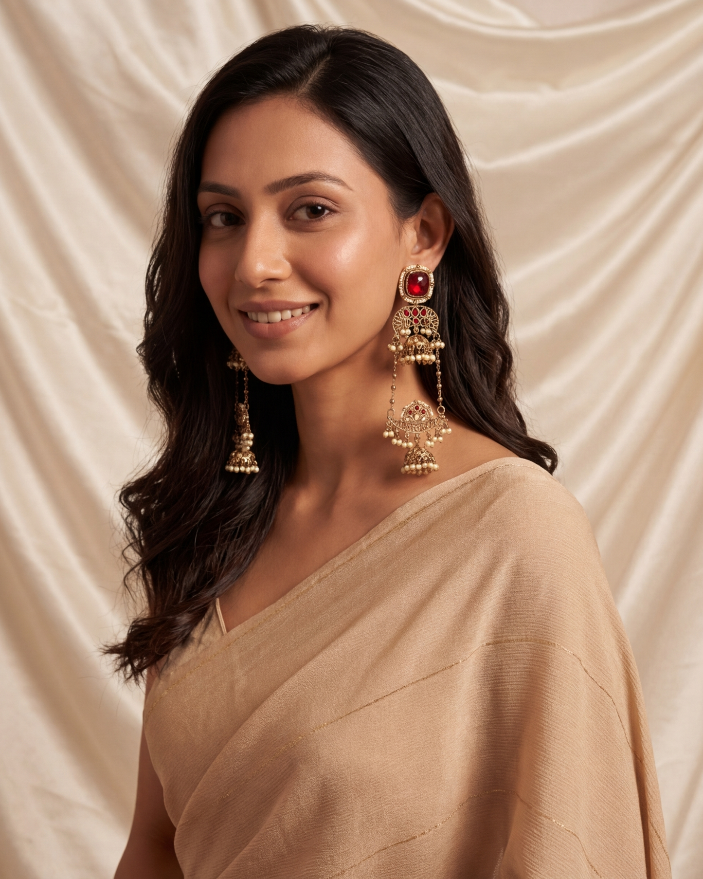 Mehndi plated Kashmiri earrings