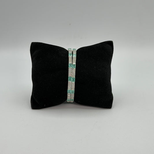 Silver American Diamond openable bangles