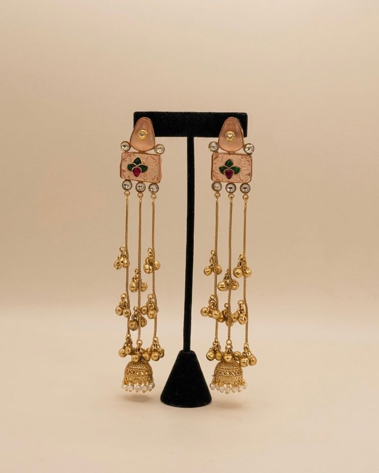 Gold plated Kashmiri earrings