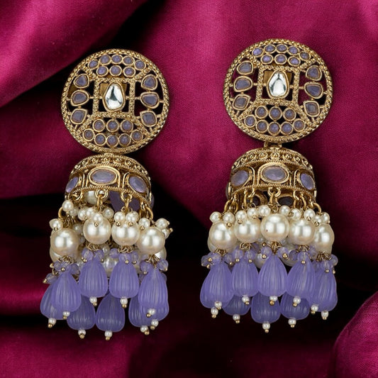 Purple beads earrings